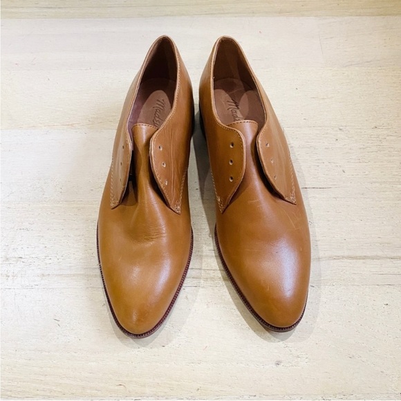 Madewell tan/ Brown Leather Women's English Saddle Oxfords Loafers - Picture 4 of 4